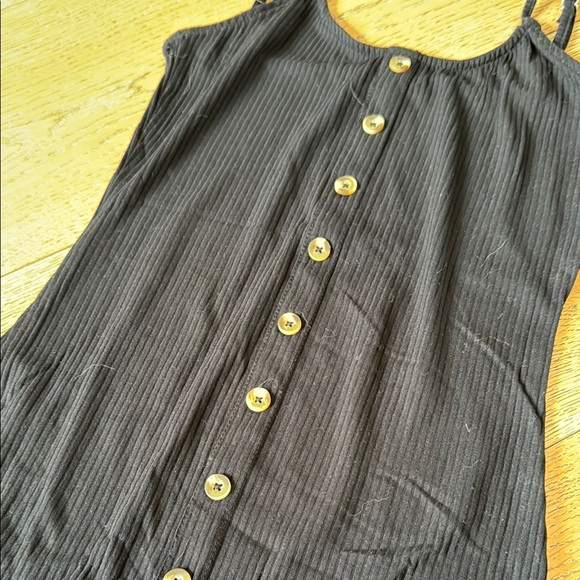 Mind Code Black Ribbed Button-Front Midi Dress - Picture 3 of 7